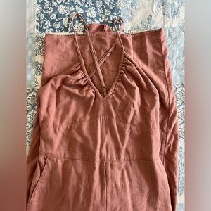 Abercrombie & Fitch Pink Women's Romper Cropped Wide Leg Criss Cross Back Size S